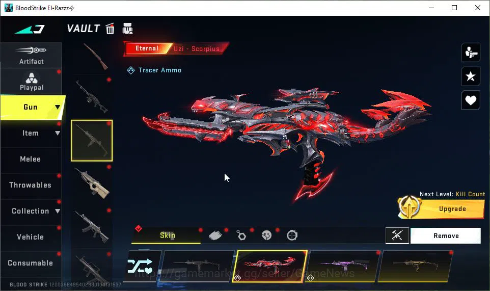 Blood Strike Accounts Mid-Tier ASIA|ETERNAL[Uzi-Scorpius Lv3,ZERO-Oda]|3 ULTRA Melee[Scythe,OneHanded Axe,Kukri]|6 5