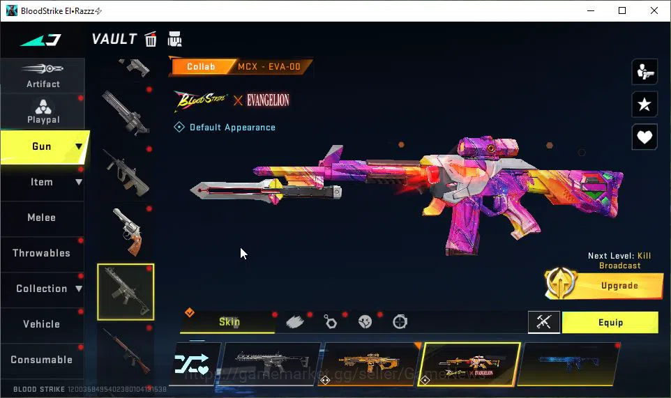 Blood Strike Accounts Mid-Tier ASIA|ETERNAL[Uzi-Scorpius Lv3,ZERO-Oda]|3 ULTRA Melee[Scythe,OneHanded Axe,Kukri]|6 8