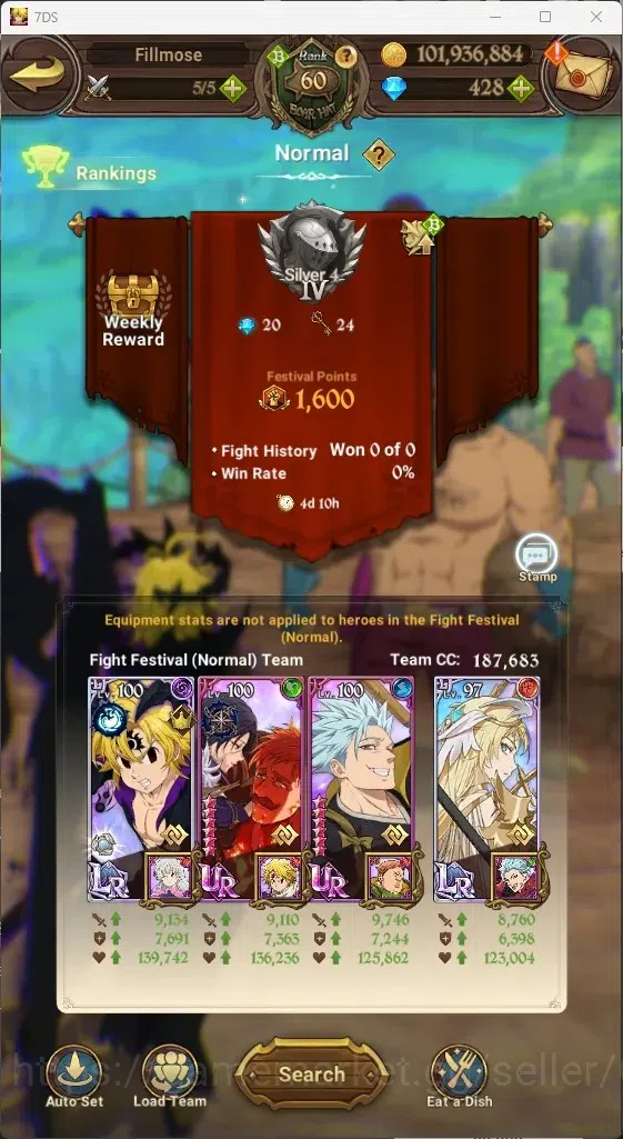 The Seven Deadly Sins: Grand Cross Accounts ASIA|3,7M CC|0 LS,428 Dm+Collab ReZERO|5 LR+8 UR|S image 12