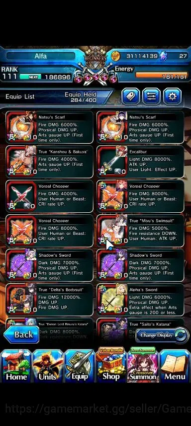 Grand Summoners Accounts Global|Rank 111|20 Ascend+12 TW|(S Miyu,Beta,Hajim image 14