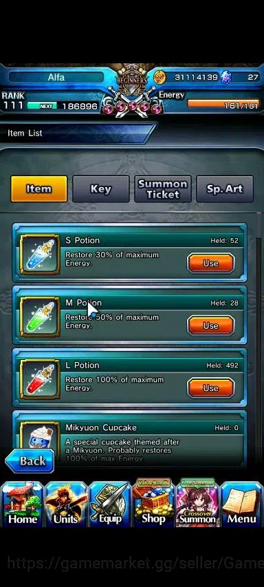 Grand Summoners Accounts Global|Rank 111|20 Ascend+12 TW|(S Miyu,Beta,Hajim image 2