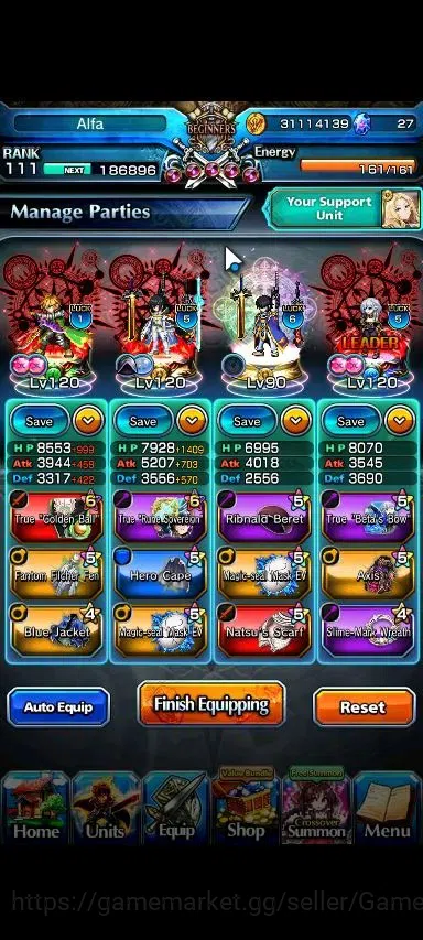Grand Summoners Accounts Global|Rank 111|20 Ascend+12 TW|(S Miyu,Beta,Hajim image 3