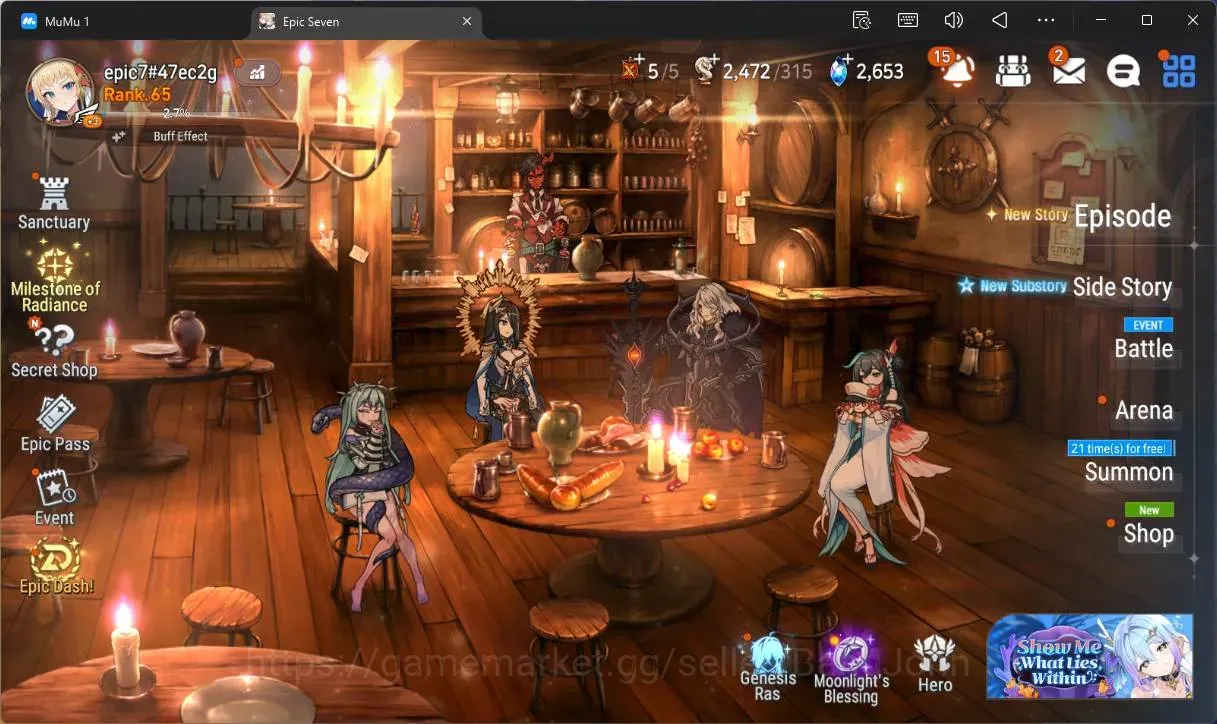 Epic Seven Accounts High-End Global Unverif |11 ML (E Ilynav,LW Piera,SOTD Diene,Straze,L Cermia, Etc)|PoH+Bless ON|SS 1