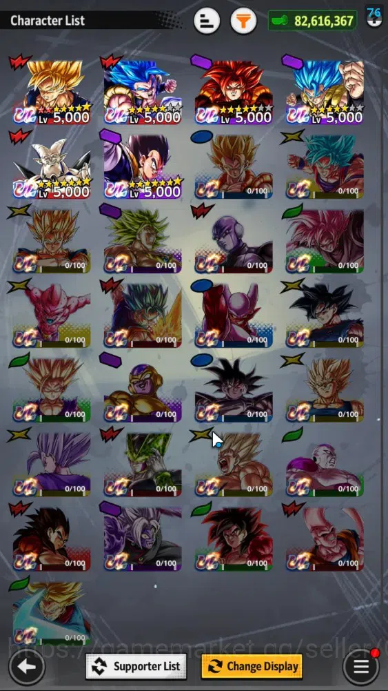 Dragon Ball Legends Accounts 82M TotalPower|LV150|3LR+6UL+20LL|Broly Fury,Super image 4