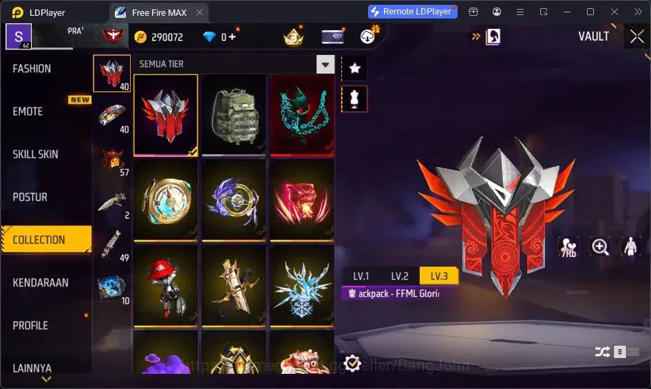Free Fire Accounts Indonesia | Vault 227 | SG Trompet | Parafal-Lore  image 8