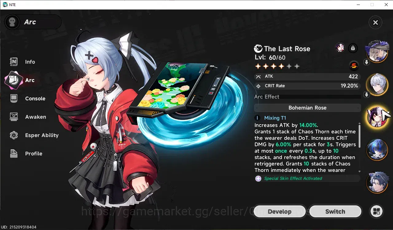 Neverness to Everness Accounts GLOBAL SEA|HL 45|TL 29|10 SSR+4 Limited([Lacrimosa image 12