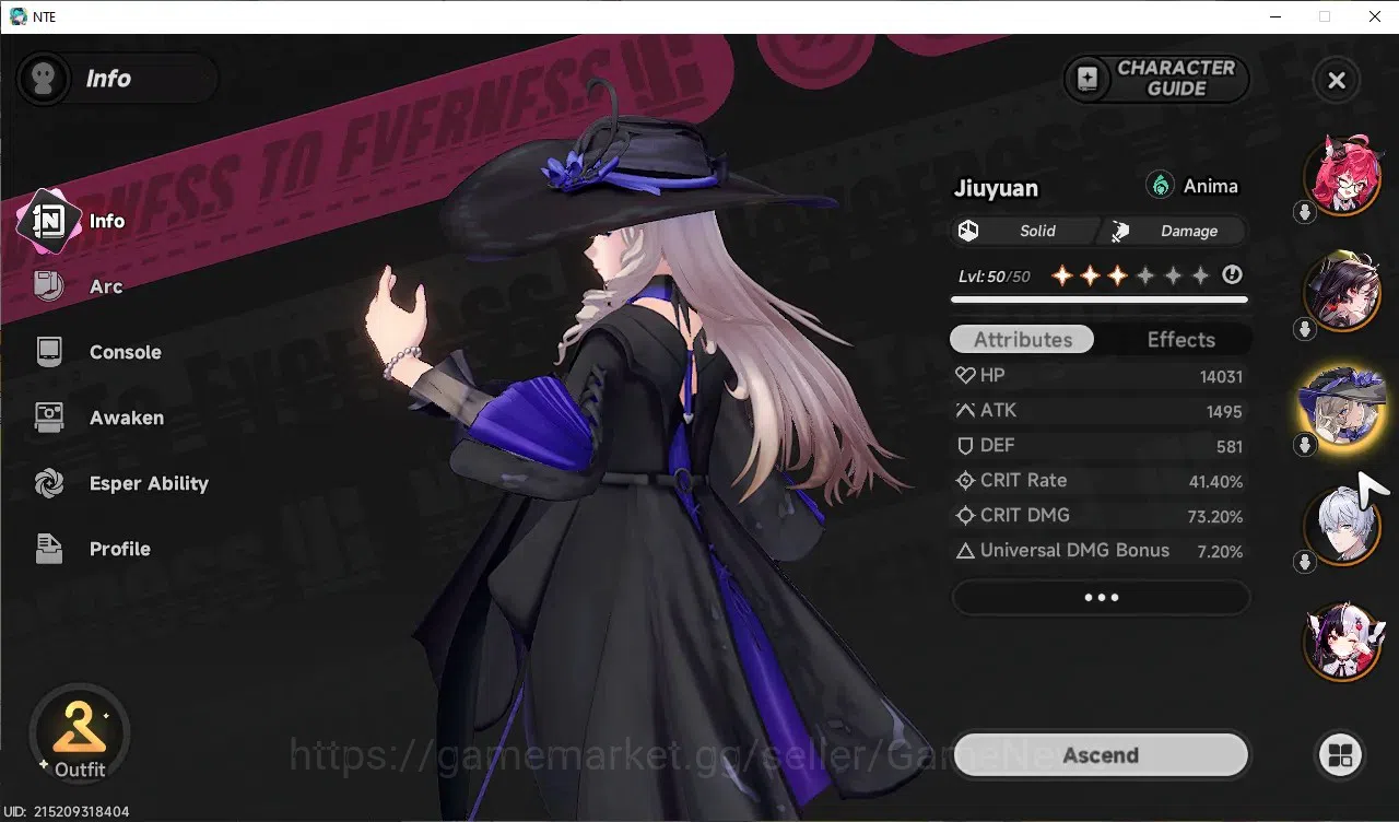 Neverness to Everness Accounts GLOBAL SEA|HL 45|TL 29|10 SSR+4 Limited([Lacrimosa image 3