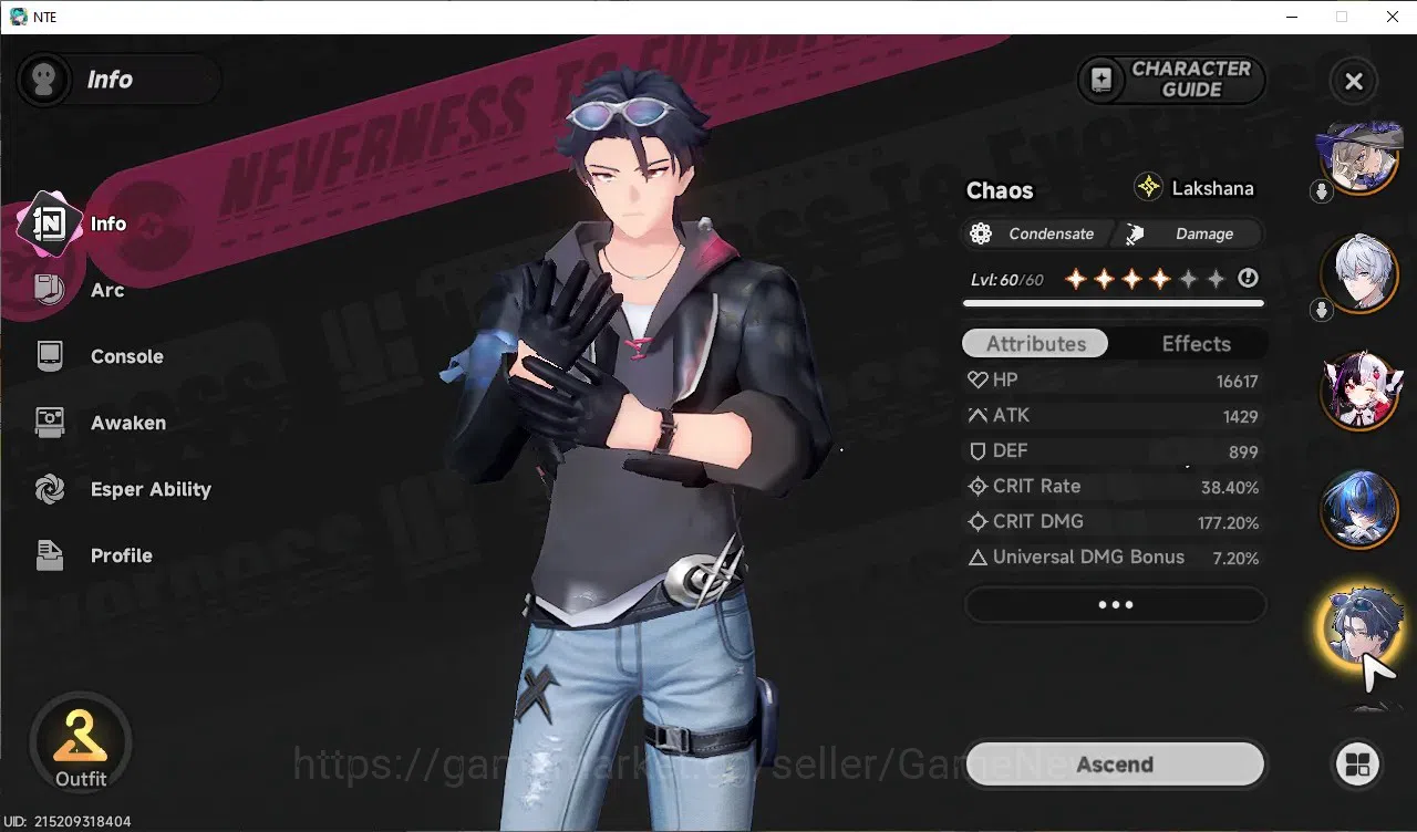 Neverness to Everness Accounts GLOBAL SEA|HL 45|TL 29|10 SSR+4 Limited([Lacrimosa image 6