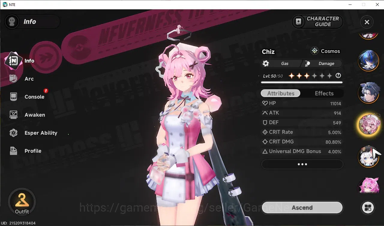 Neverness to Everness Accounts GLOBAL SEA|HL 45|TL 29|10 SSR+4 Limited([Lacrimosa image 7