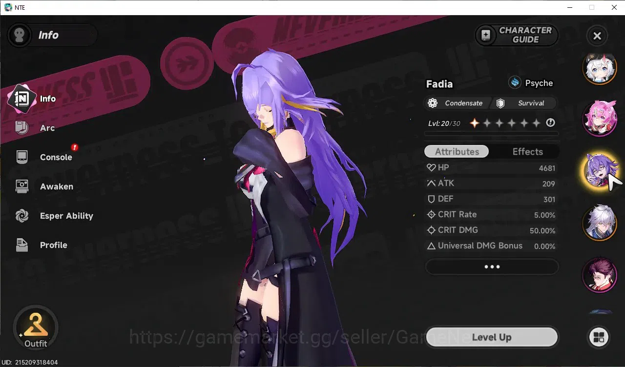 Neverness to Everness Accounts GLOBAL SEA|HL 45|TL 29|10 SSR+4 Limited([Lacrimosa image 9