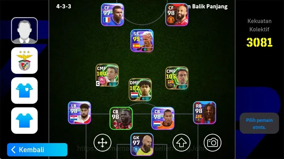 eFootball Accounts Legends & Iconic Players Mobile|PW 3081|Xavi,CarlesPuyol,FrankRijkaard Epic,New Dani Olmo Show 1