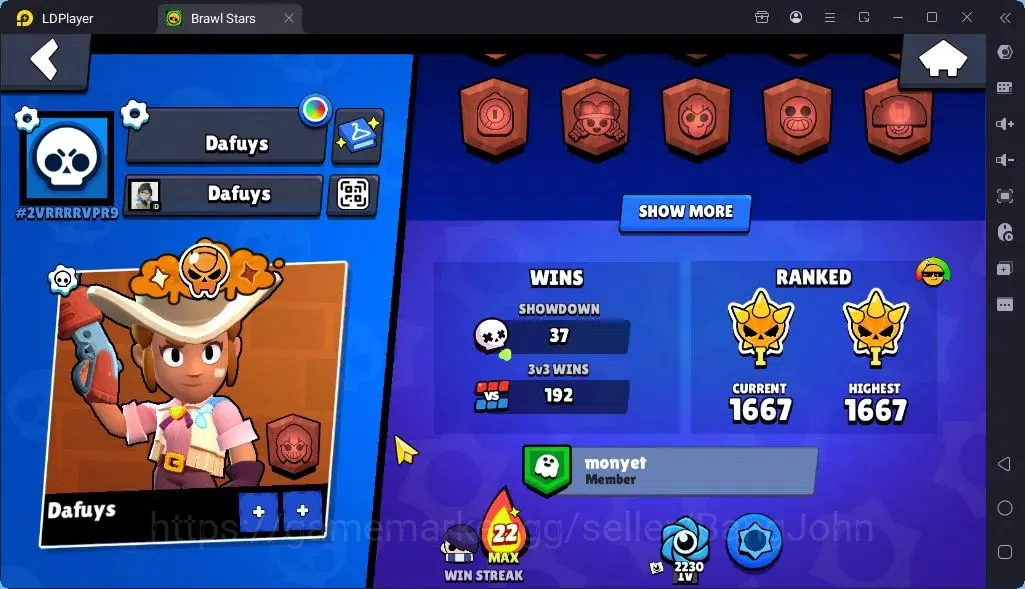 Brawl Stars Accounts Global |Trophy 2920 | Brawler 40 |2 Max Hypercharge| Skins1 Legendary 1 Mythic,9 Epic| Bling 3