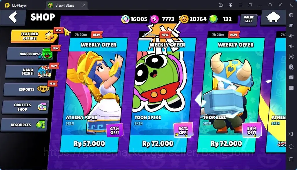 Brawl Stars Accounts Global |Trophy 2920 | Brawler 40 |2 Max Hypercharge| Skins1 Legendary 1 Mythic,9 Epic| Bling 4
