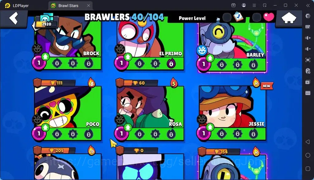 Brawl Stars Accounts Global |Trophy 2920 | Brawler 40 |2 Max Hypercharge| Skins1 Legendary 1 Mythic,9 Epic| Bling 7