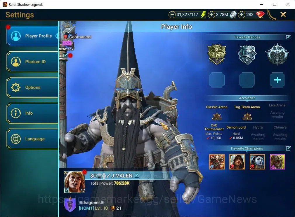 Raid: Shadow Legends Accounts Mid-Game Lv 47|786K Power|1 Mythic[Jintoro]+20 Legend(Ninja,Artax,2 2