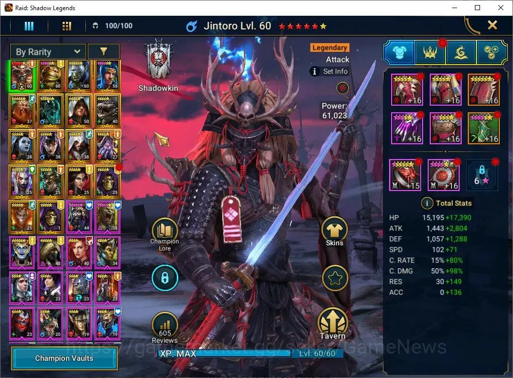 Raid: Shadow Legends Accounts Mid-Game Lv 47|786K Power|1 Mythic[Jintoro]+20 Legend(Ninja,Artax,2 3
