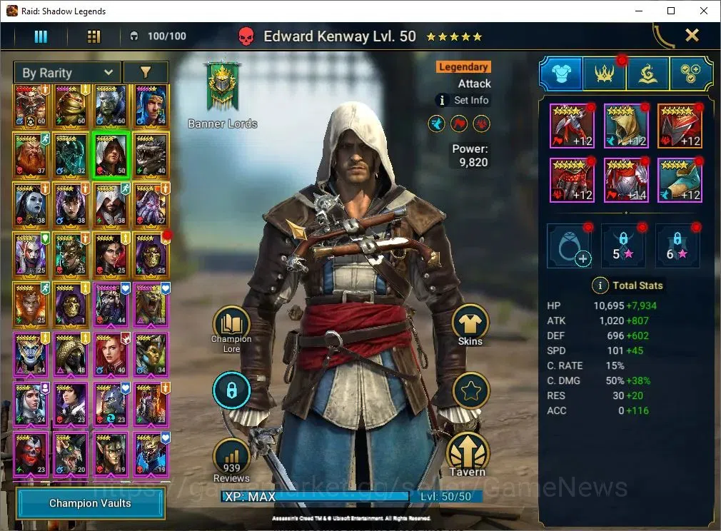 Raid: Shadow Legends Accounts Mid-Game Lv 47|786K Power|1 Mythic[Jintoro]+20 Legend(Ninja,Artax,2 5