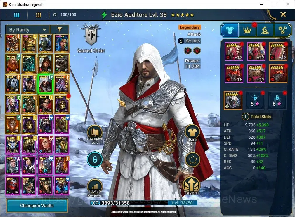 Raid: Shadow Legends Accounts Mid-Game Lv 47|786K Power|1 Mythic[Jintoro]+20 Legend(Ninja,Artax,2 6