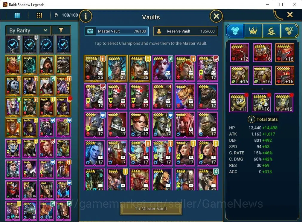 Raid: Shadow Legends Accounts Mid-Game Lv 47|786K Power|1 Mythic[Jintoro]+20 Legend(Ninja,Artax,2 8