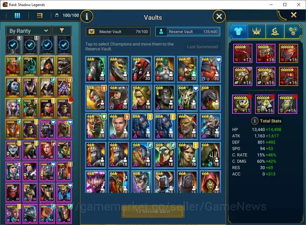 Raid: Shadow Legends Accounts Mid-Game Lv 47|786K Power|1 Mythic[Jintoro]+20 Legend(Ninja,Artax,2 9