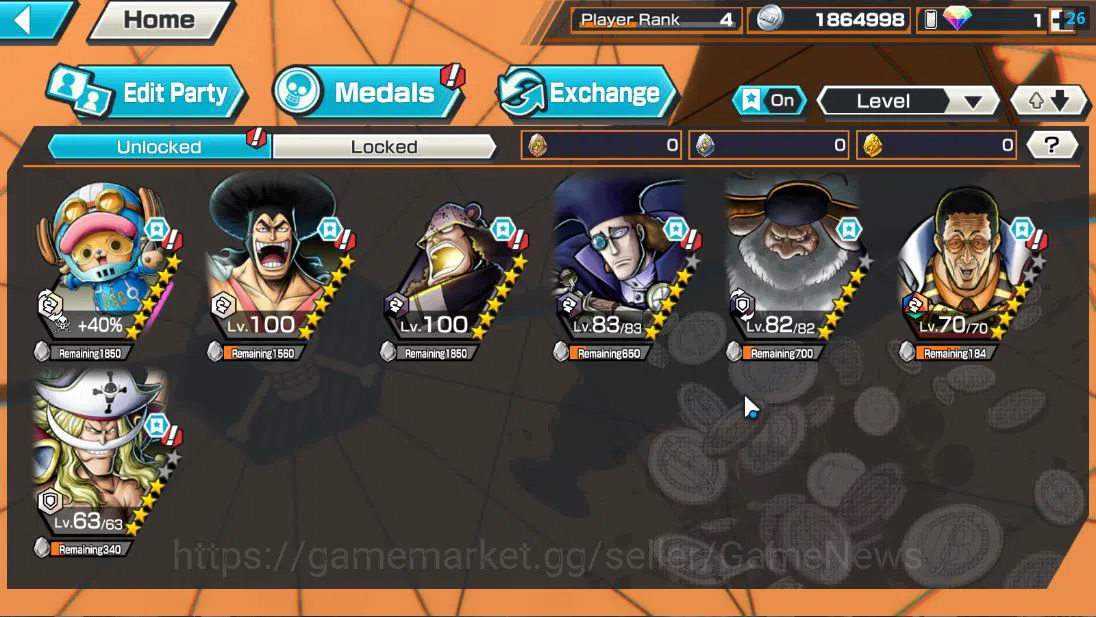 One Piece Bounty Rush Accounts Global| 3 EX| T5E St.Jaygarcia Saturn,AM Sword Kiz image 4