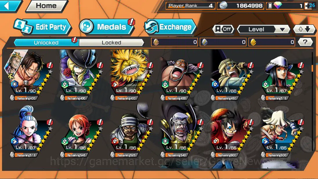 One Piece Bounty Rush Accounts Global| 3 EX| T5E St.Jaygarcia Saturn,AM Sword Kiz image 7