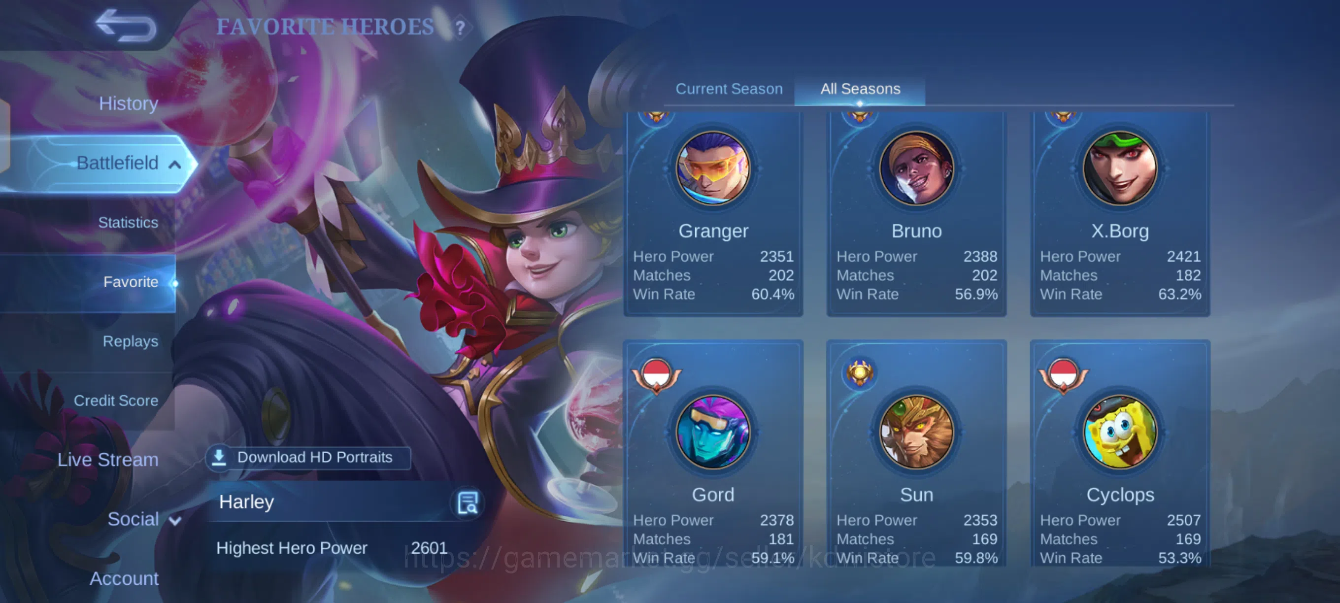 Mobile Legends: Bang Bang Accounts MLBB | PERSONAL ACCOUNT | +15K Match image 1