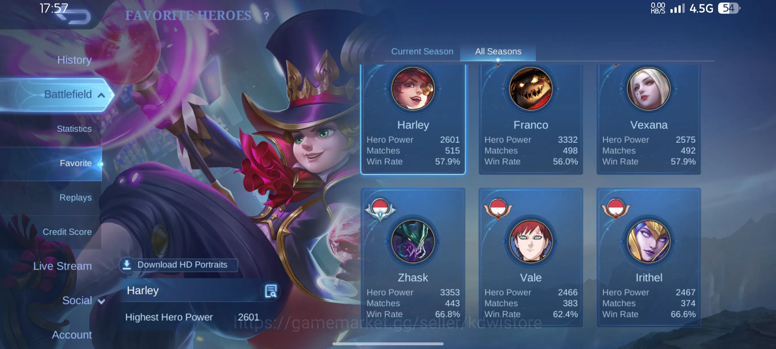 Mobile Legends: Bang Bang Accounts MLBB | PERSONAL ACCOUNT | +15K Match image 3