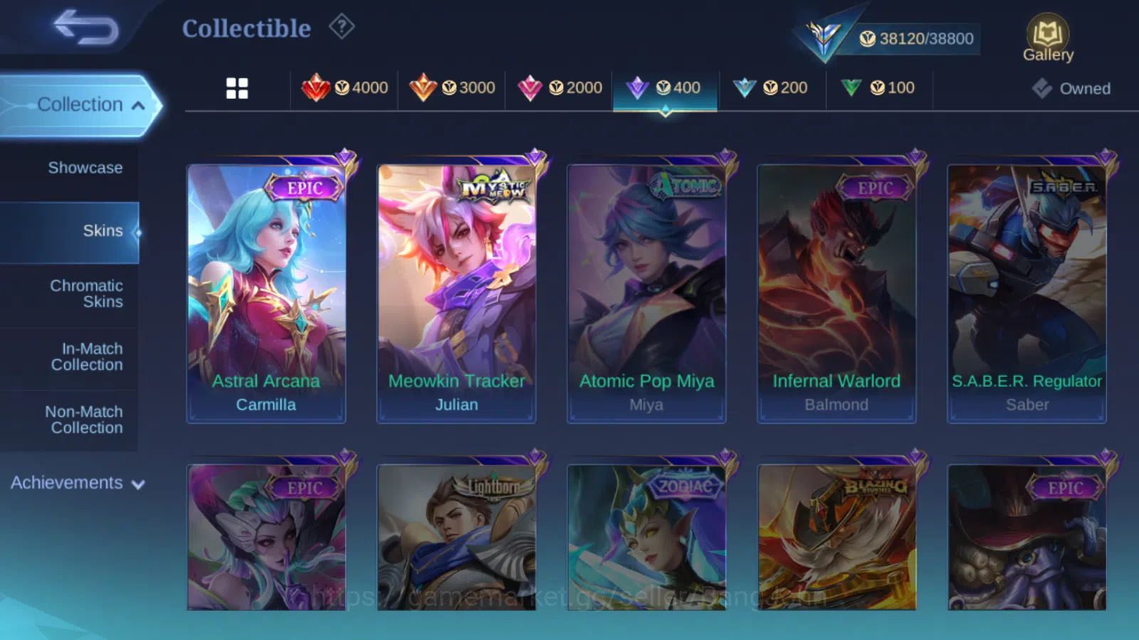 Mobile Legends: Bang Bang Accounts Others Hero 94 | skin 141  prime granger  | luckybox lancelot | cc natalia | epic 13