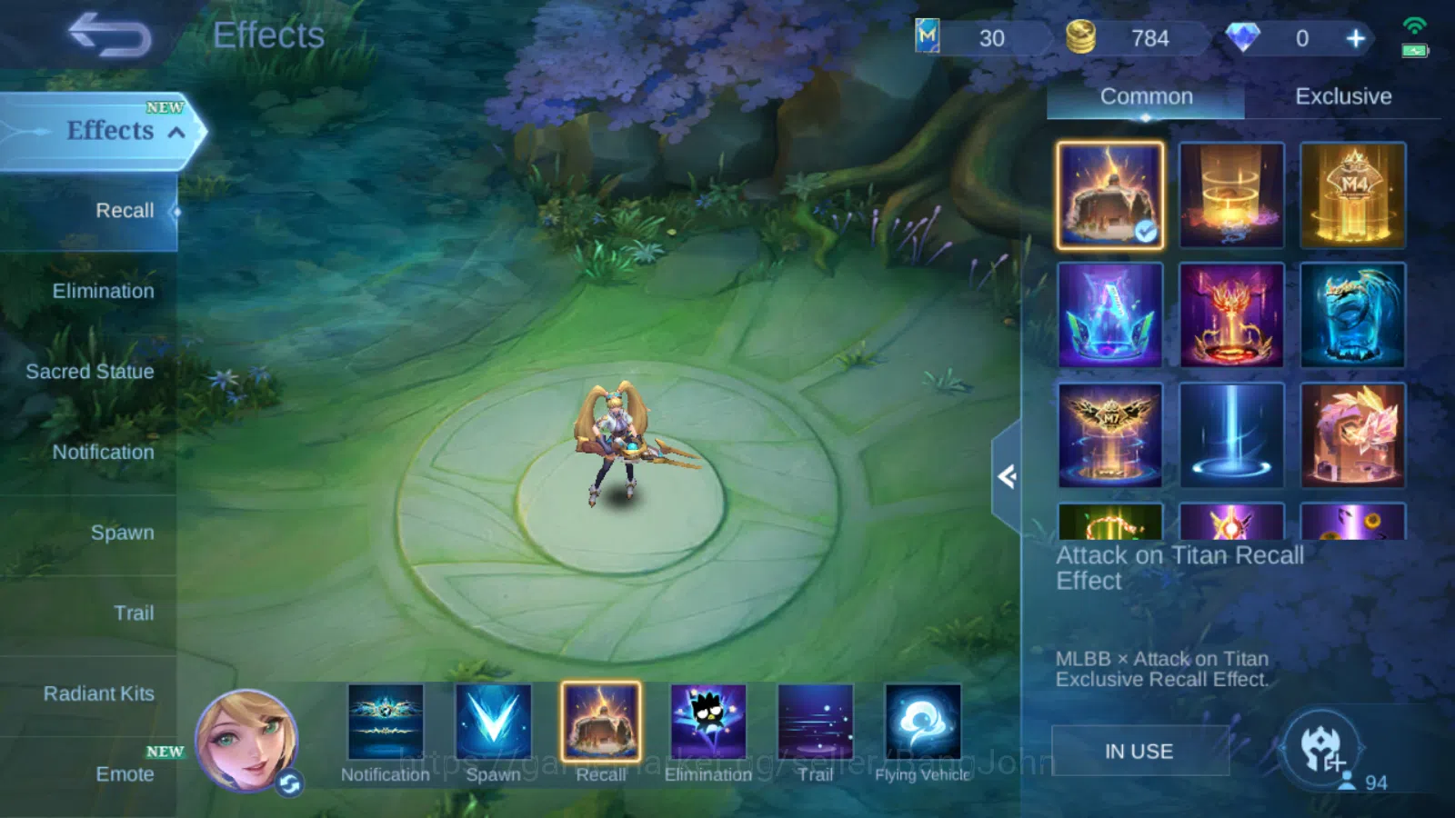 Mobile Legends: Bang Bang Accounts Others Hero 94 | skin 141  prime granger  | luckybox lancelot | cc natalia | epic 4
