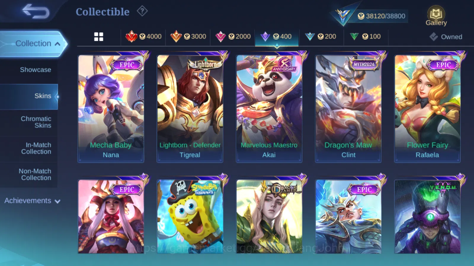 Mobile Legends: Bang Bang Accounts Others Hero 94 | skin 141  prime granger  | luckybox lancelot | cc natalia | epic 8