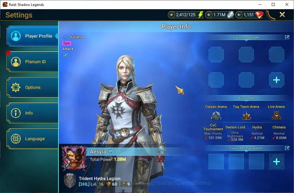 Raid: Shadow Legends Accounts Lv55 1M Power|19 Legend(Wixwell,Hilvi,DKnight,Arta image 2