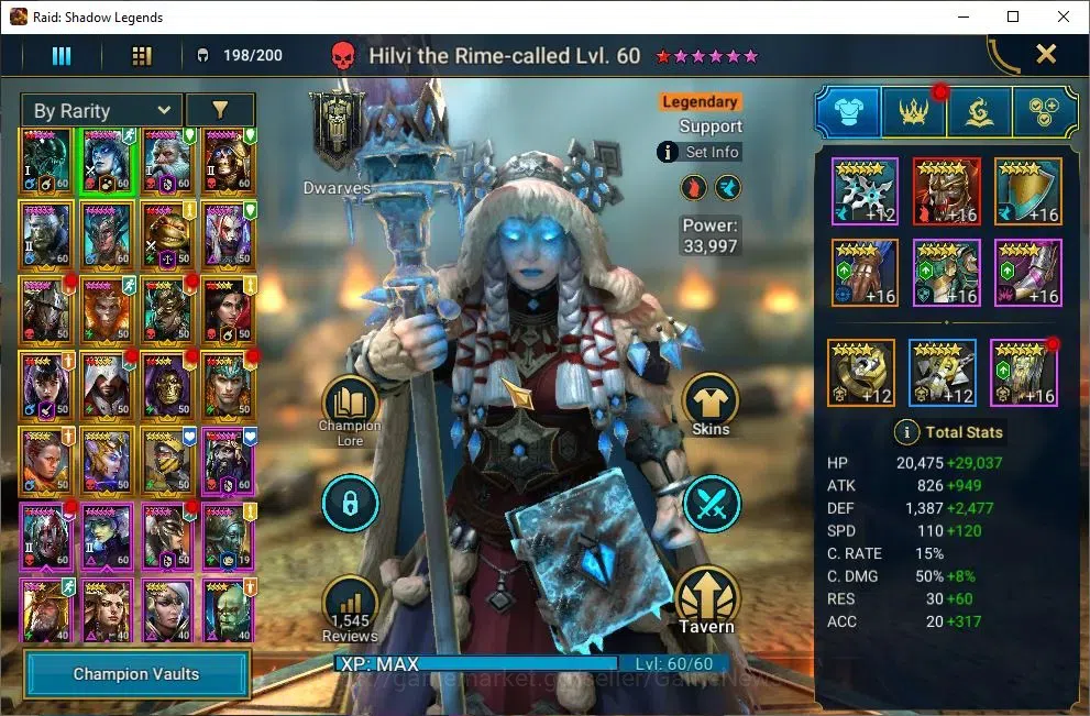 Raid: Shadow Legends Accounts Lv55 1M Power|19 Legend(Wixwell,Hilvi,DKnight,Arta image 4