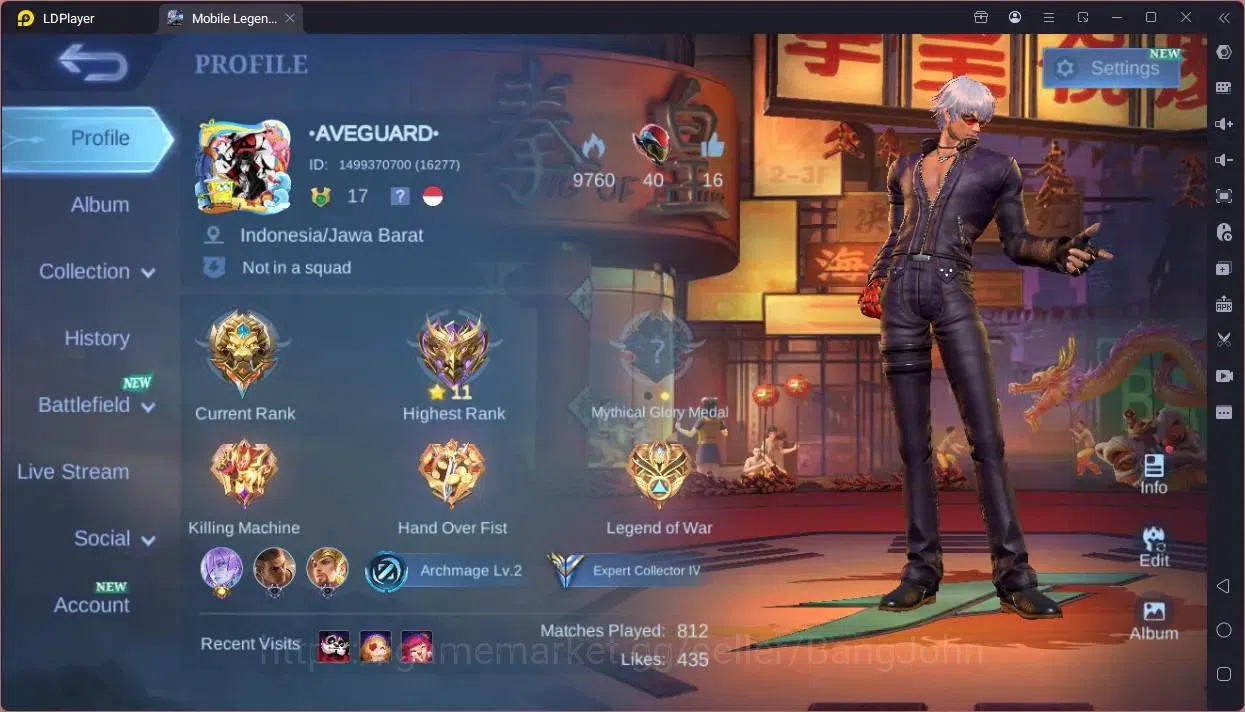 Mobile Legends: Bang Bang Accounts Collector Global|Hero 58|Skin 98|Expert|KOF Karina,GS|Prime YZ|5-STAR Gord|Spongebob 1