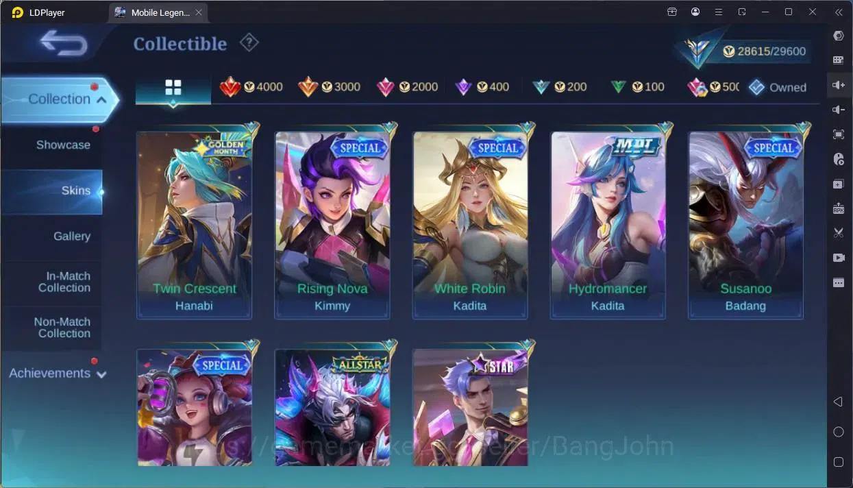 Mobile Legends: Bang Bang Accounts Collector Global|Hero 58|Skin 98|Expert|KOF Karina,GS|Prime YZ|5-STAR Gord|Spongebob 14