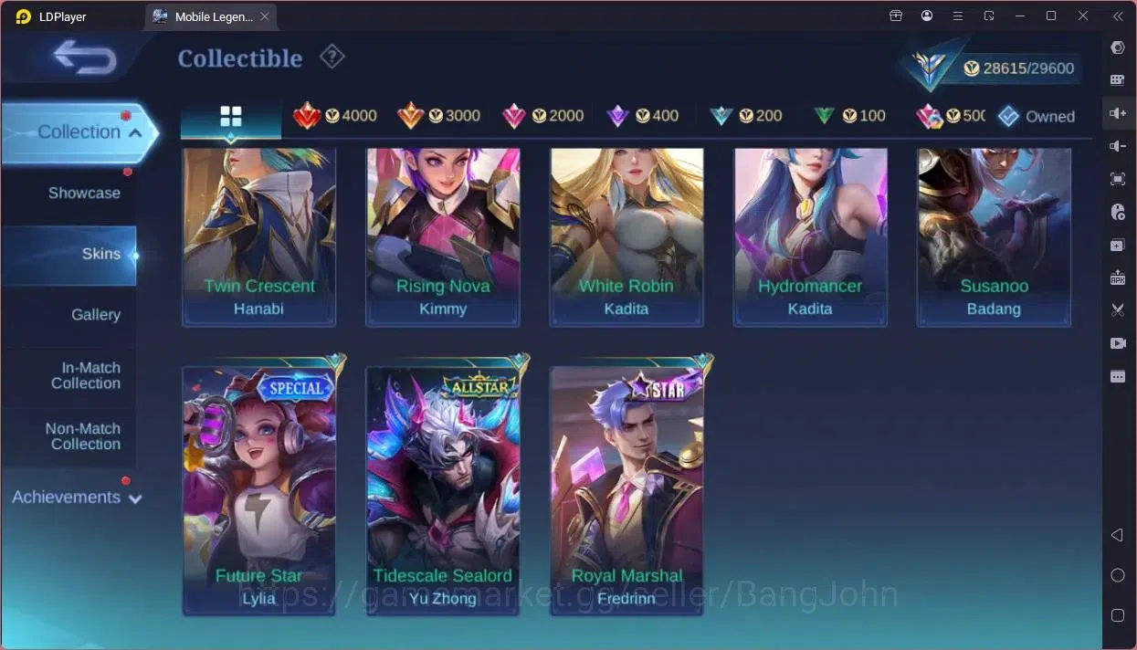 Mobile Legends: Bang Bang Accounts Collector Global|Hero 58|Skin 98|Expert|KOF Karina,GS|Prime YZ|5-STAR Gord|Spongebob 15