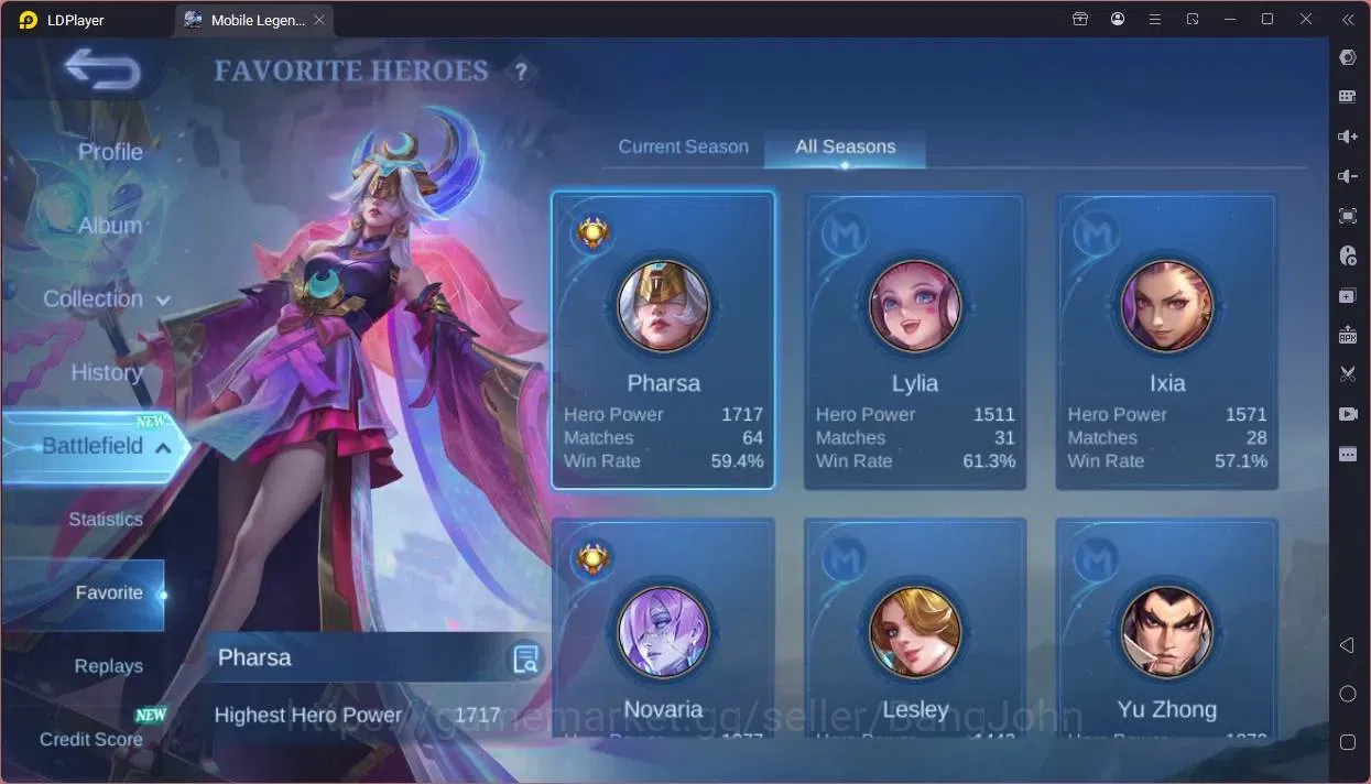 Mobile Legends: Bang Bang Accounts Collector Global|Hero 58|Skin 98|Expert|KOF Karina,GS|Prime YZ|5-STAR Gord|Spongebob 4