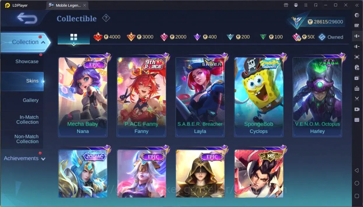 Mobile Legends: Bang Bang Accounts Collector Global|Hero 58|Skin 98|Expert|KOF Karina,GS|Prime YZ|5-STAR Gord|Spongebob 9