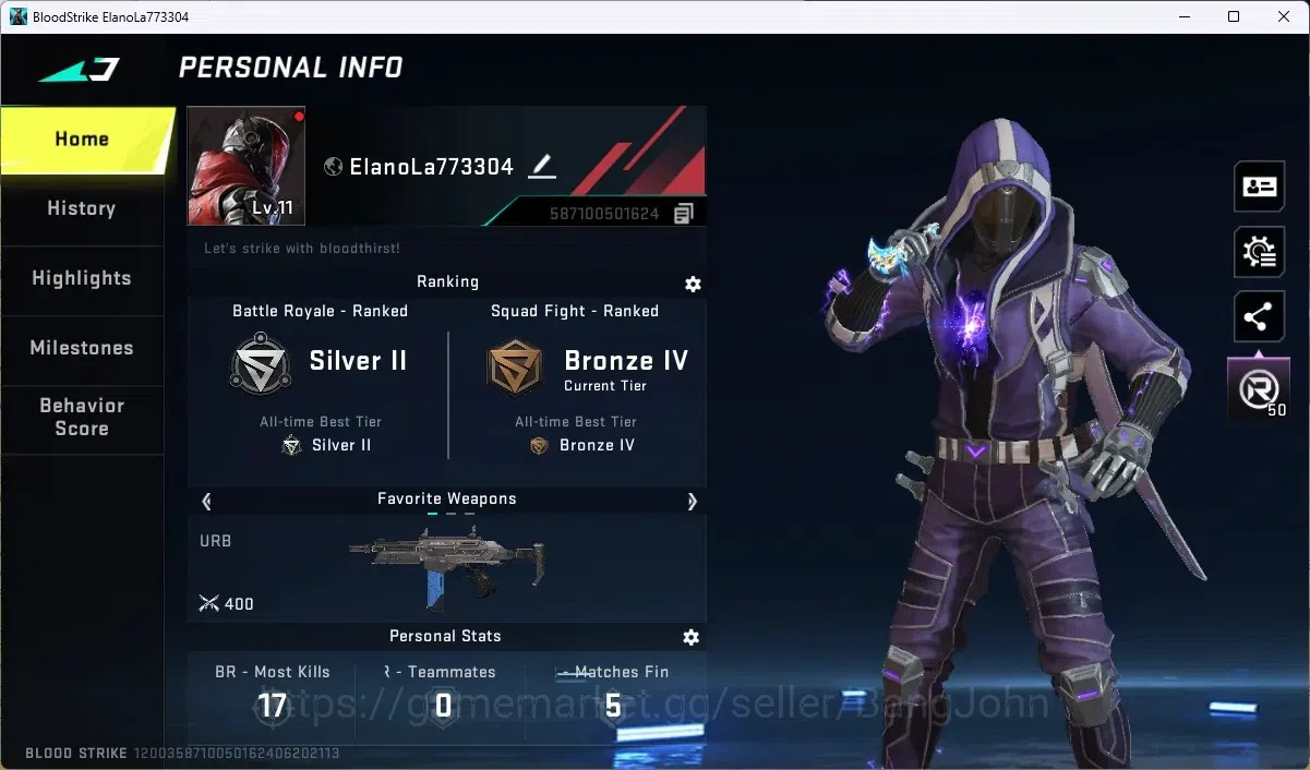 Blood Strike Accounts ASIA | ULTRA MELEE: Talon Knife-Sanctum | ULTRA St image 1
