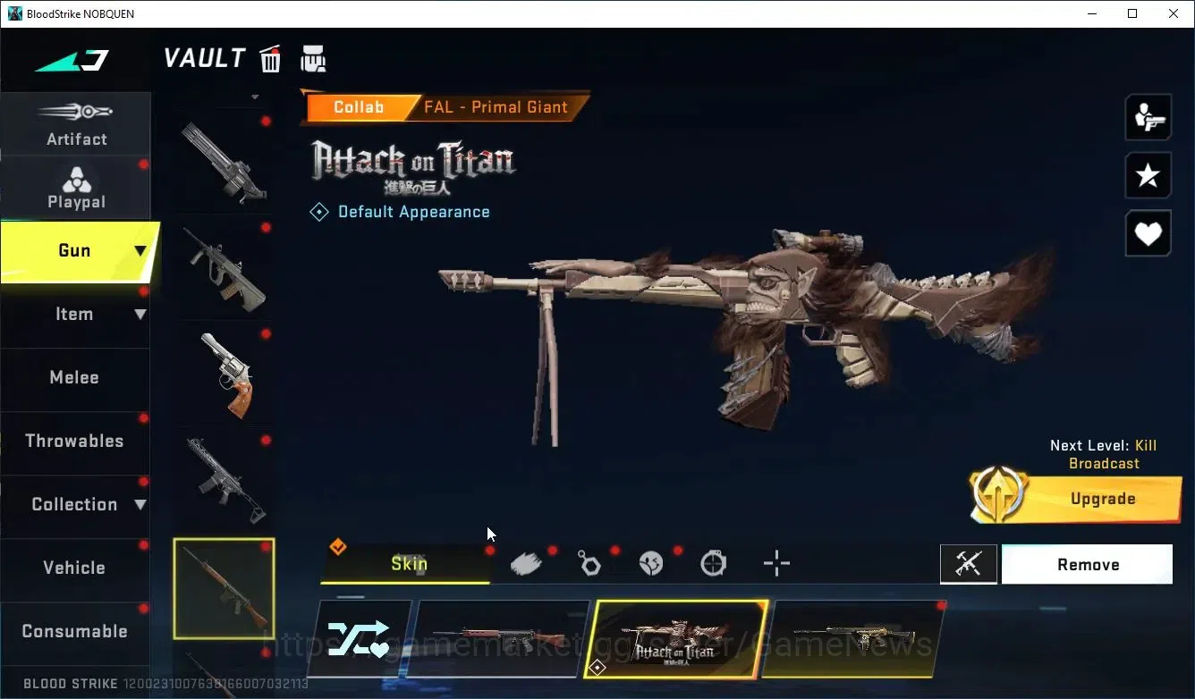 Blood Strike Accounts Collab Skin ASIA|ETERNAL Zero+COLLAB AOT M4A1-Colosus,KAG6,FAL|7 ULTRA[Ethan,SCAR,AR97,Etc]|LMT 13