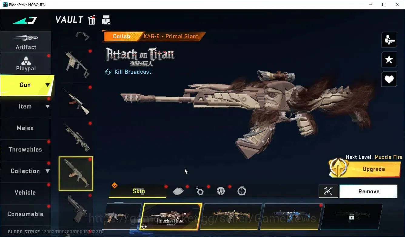 Blood Strike Accounts Collab Skin ASIA|ETERNAL Zero+COLLAB AOT M4A1-Colosus,KAG6,FAL|7 ULTRA[Ethan,SCAR,AR97,Etc]|LMT 9