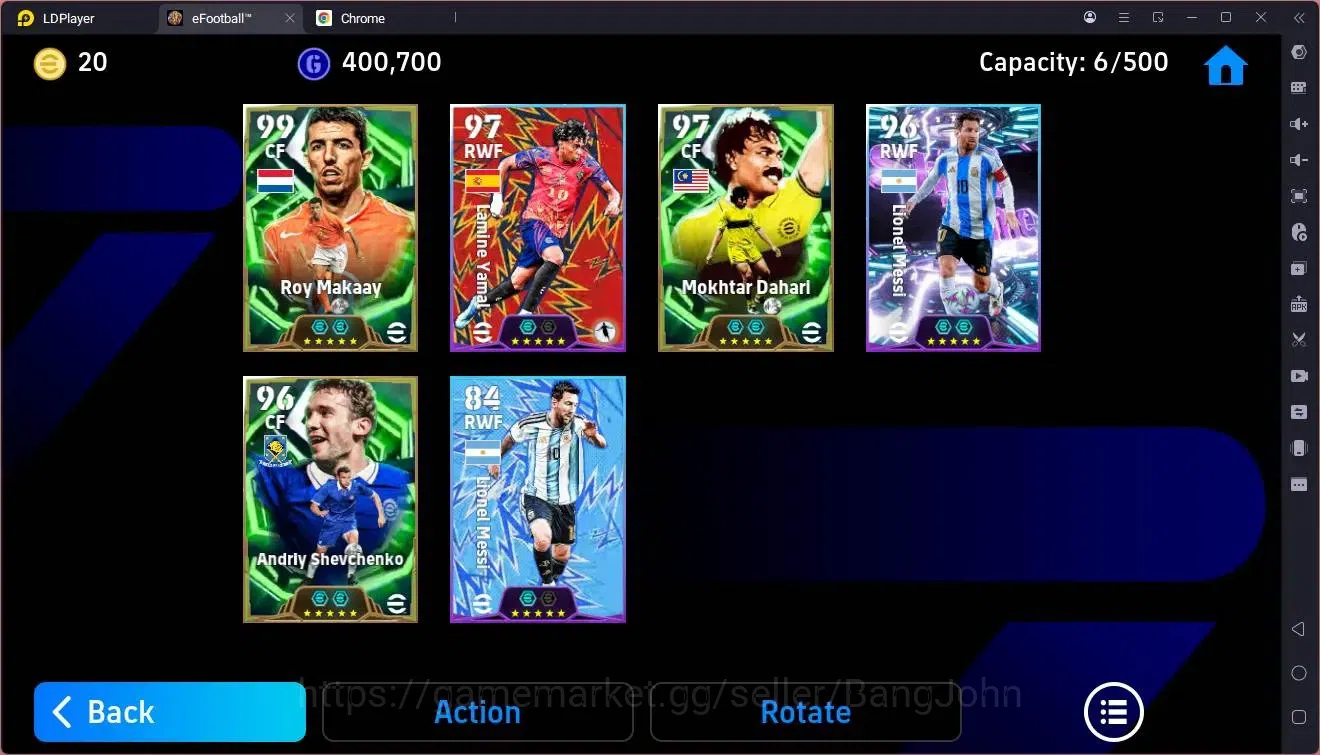 eFootball Accounts Legends & Iconic Players Mobile |PW 3102|Epic Makaay, Dahari, Shevchenko|Showtime Yamal, Messi(RWF 96 4