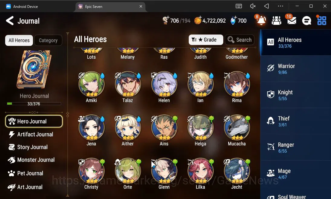 Epic Seven Accounts Starter GLOBAL UnVerif|Starter|3 ML(Ambitious Tywin,Slyvan Sage Vivian,Apocalpyse Ravi)|Poh+Bless 5