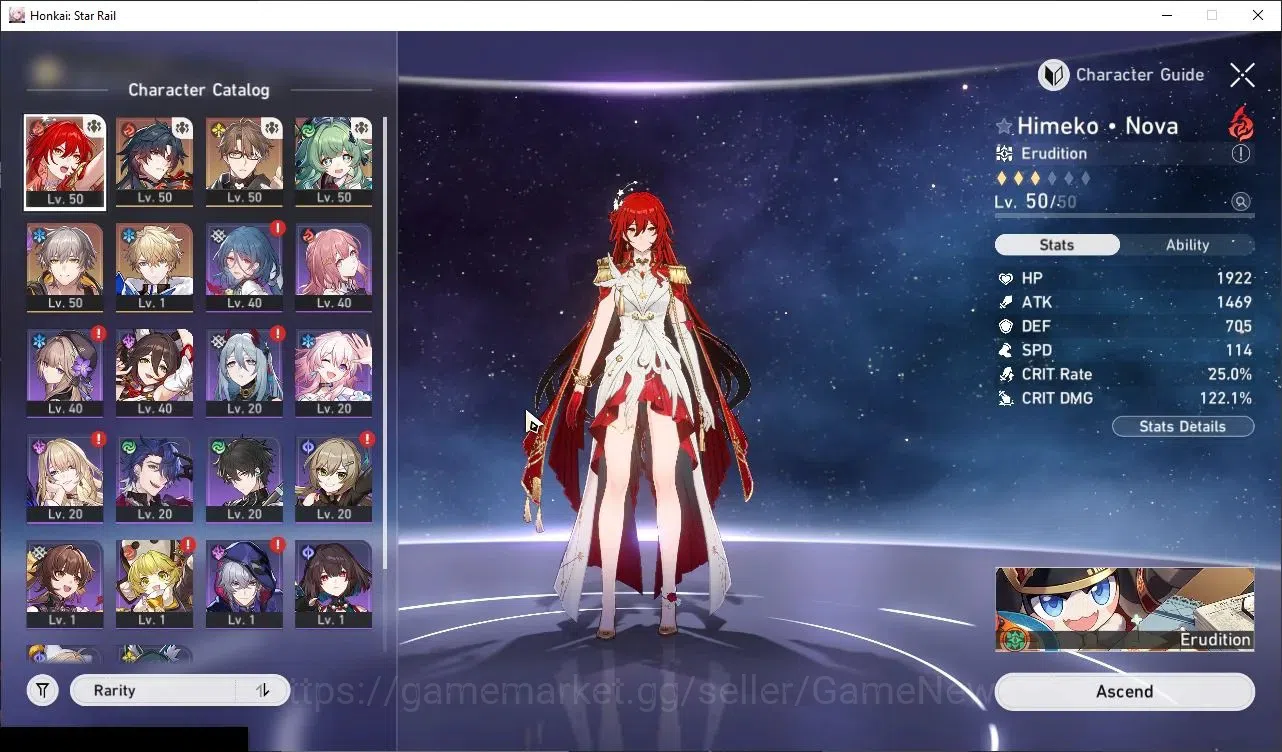 Honkai Star Rail Accounts Mid Game Asia|TL 40| 3 Limited (Himeko Nova,Mortenax Blade,Huohuo) +2 STD Char (Welt,Gepard) |Male 1