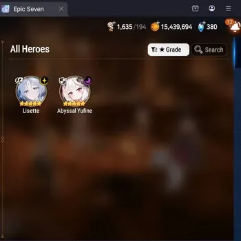 Epic Seven Accounts Starter Global Unverif|Best Starter|2ML(Abyssal Yufine,Lisette)|PoH+Bless ON|SS 1.6K|Gold 15.4M|Side