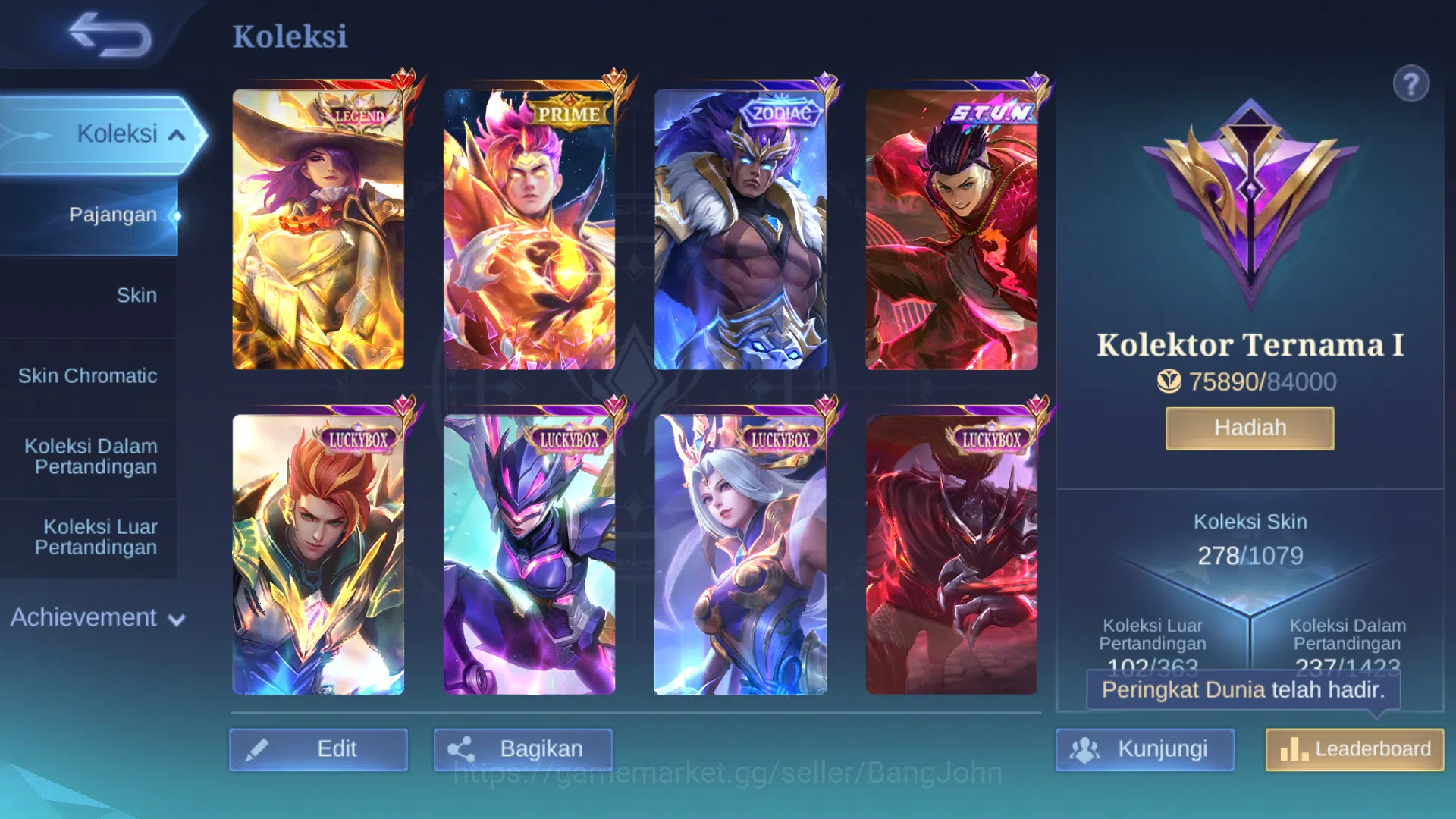 Mobile Legends: Bang Bang Accounts Hero 128 | Skin 278 | Legend Lesley | Prime Claude image 8