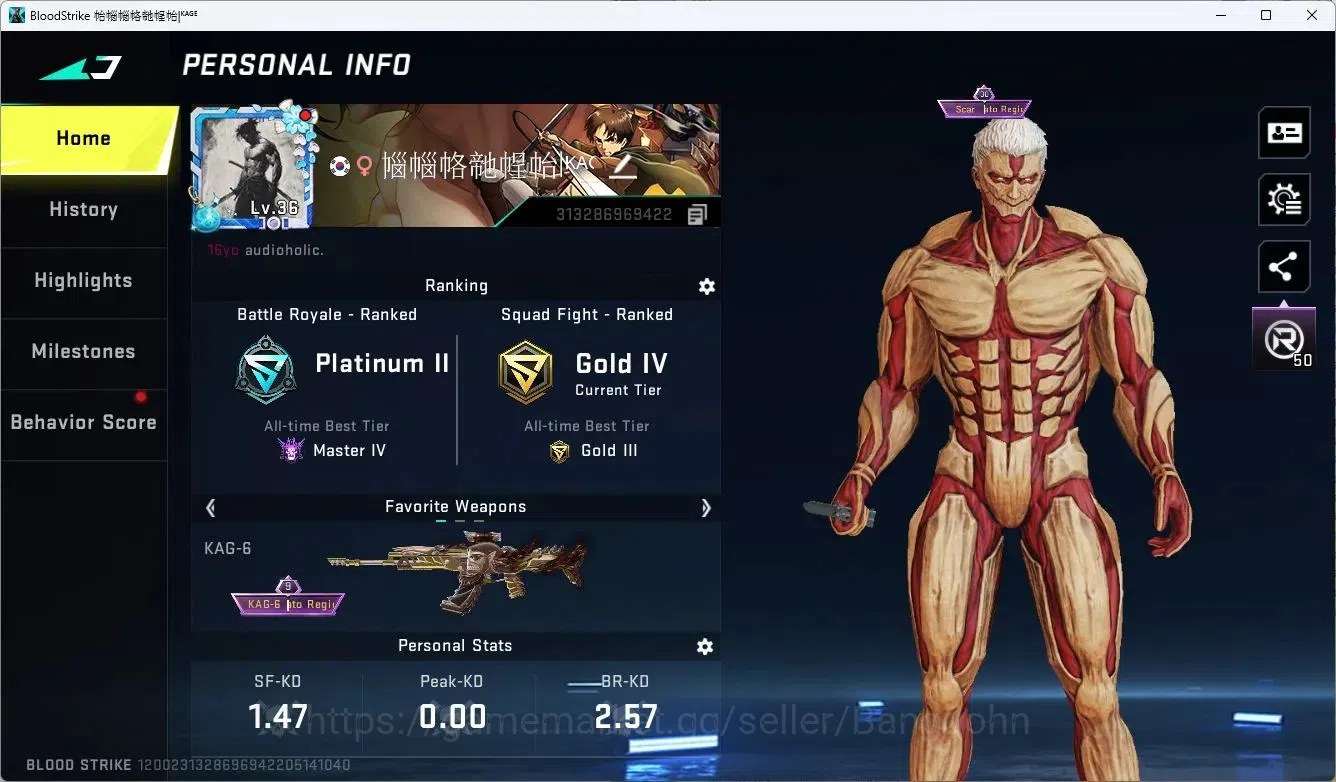 Blood Strike Accounts ASIA  | 4 Collab Skins | Limited MP7-Verdant | 10  image 2