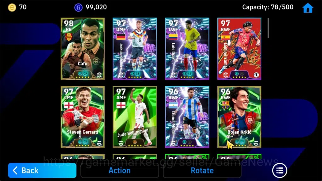eFootball Accounts Android|Epic Cafu,Steven Gerrard,Bojan Krkic,Andri image 5