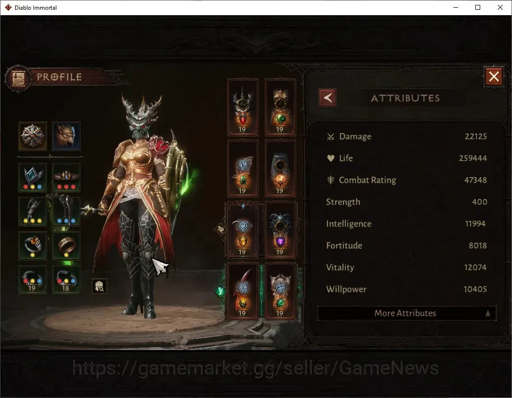 Diablo Immortal Accounts SEA-Izual|CS ON|Lv60(1001)|Necromancer|CR 47k|Reso image 3