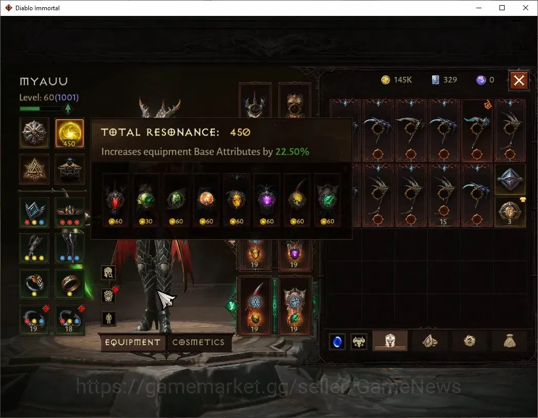 Diablo Immortal Accounts SEA-Izual|CS ON|Lv60(1001)|Necromancer|CR 47k|Reso image 4